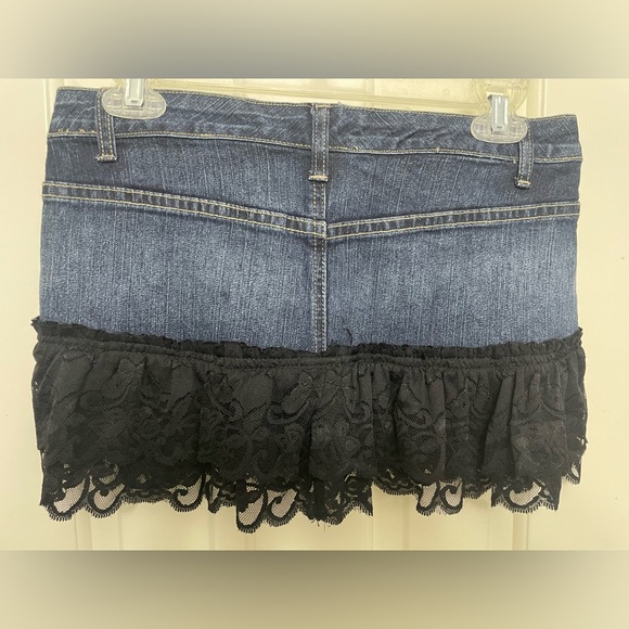 Forever 21 Blue and Black Ruffled Mini Skirt - Picture 2 of 7